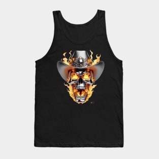 Flaming Skull Cowboy by focusln Tank Top